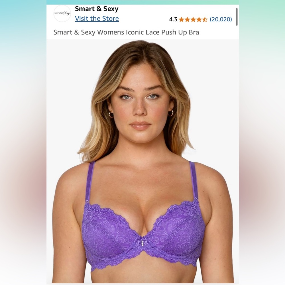 Smart & Sexy Women's Purple Lace Push Up Bra